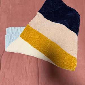 Sky Velvet Blue and Cream sweater